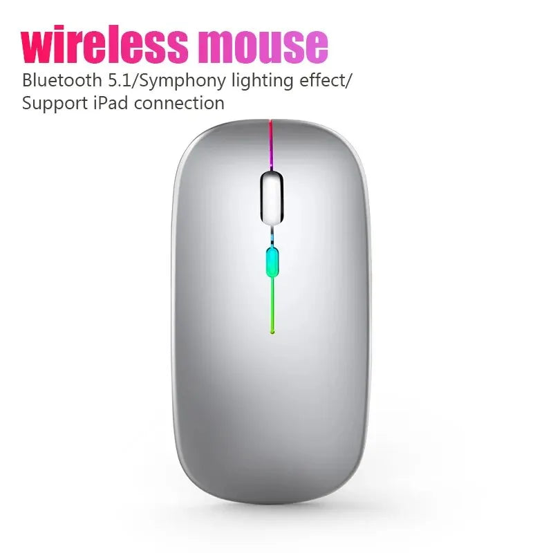 Wireless Mouse RGB Rechargeable Bluetooth LED Ergonomic Gamer